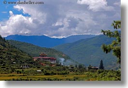 asia, asian, bhutan, buddhist, clouds, dzong, horizontal, nature, religious, rinpung, rinpung dzong, sky, style, photograph