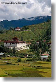 asia, asian, bhutan, buddhist, clouds, dzong, nature, religious, rinpung, rinpung dzong, sky, style, vertical, photograph