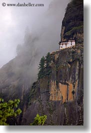 asia, bhutan, buddhist, fog, religious, taktsang, temples, vertical, photograph