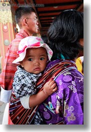 asia, asian, babies, bhutan, bonnet, buddhist, people, religious, tashichho dzong, vertical, photograph