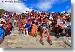 asia, asian, bhutan, buddhist, crowds, horizontal, people, religious, stadium, tashichho dzong, photograph