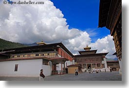 asia, asian, bhutan, buddhist, clouds, horizontal, religious, style, tashichho dzong, temples, photograph