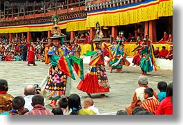 asia, asian, audience, bhutan, buddhist, clothes, costumes, dancers, events, festival, horizontal, people, religious, stills, style, wangduephodrang dzong, photograph
