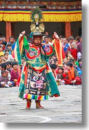 asia, asian, bhutan, buddhist, clothes, costumes, dancers, events, festival, people, religious, stills, style, vertical, wangduephodrang dzong, photograph