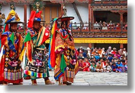 asia, asian, bhutan, buddhist, clothes, costumes, dancers, events, festival, horizontal, people, religious, stills, style, wangduephodrang dzong, photograph