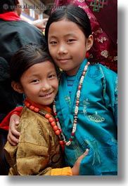 asia, asian, bhutan, girlfriends, girls, people, vertical, wangduephodrang dzong, photograph