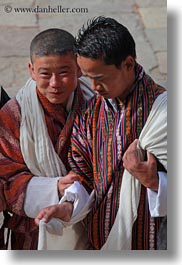 asia, asian, bhutan, friends, men, people, vertical, wangduephodrang dzong, photograph