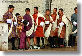 asia, asian, bhutan, gho, horizontal, men, people, wangduephodrang dzong, photograph
