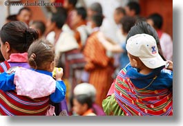 asia, asian, babies, backs, bhutan, horizontal, mothers, people, wangduephodrang dzong, photograph