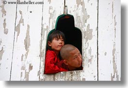 asia, asian, bhutan, horizontal, people, wangduephodrang dzong, windows, photograph