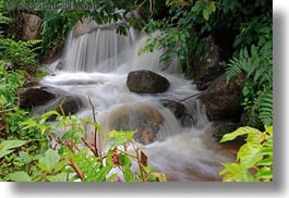 asia, bhutan, forests, horizontal, lush, nature, plants, slow exposure, trees, water, waterfalls, photograph