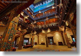 asia, bhutan, glow, horizontal, hotels, lights, lobby, slow exposure, zhiwa ling hotel, photograph