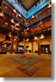 asia, bhutan, glow, hotels, lights, lobby, vertical, zhiwa ling hotel, photograph