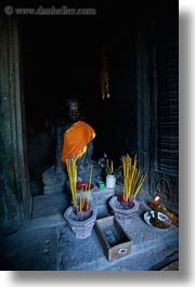 angkor thom, asia, bayon, cambodia, incense, vertical, photograph