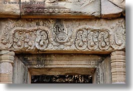 angkor thom, asia, cambodia, doors, header, horizontal, ornate, palace gate, photograph