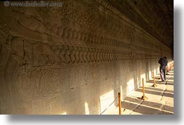 angkor wat, asia, bas reliefs, battle, cambodia, horizontal, scenes, photograph