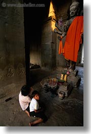 angkor wat, arms, asia, buddhas, cambodia, multi, vertical, photograph