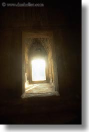 angkor wat, asia, bright, cambodia, dark, doors, halls, vertical, photograph