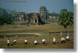 angkor wat, asia, cambodia, gardeners, horizontal, photograph