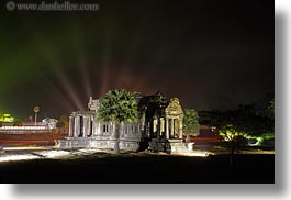 angkor wat, asia, behind, buildings, cambodia, fanning, horizontal, lights, long exposure, nite, photograph