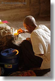 altar, angkor wat, asia, cambodia, candles, men, people, slow exposure, vertical, photograph