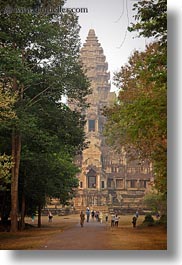 angkor wat, asia, cambodia, east, entrance, towers, vertical, views, photograph