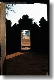 asia, banteay srei, bas reliefs, cambodia, doors, vertical, photograph