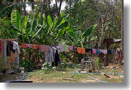 asia, bicycles, cambodia, horizontal, laundry, photograph