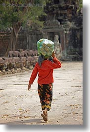 asia, cambodia, carrying, foods, people, vertical, womens, photograph