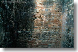 apsara, asia, bas reliefs, cambodia, horizontal, prasat kravan, stones, photograph