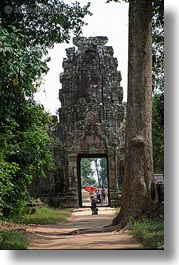 asia, cambodia, entry, gates, preah khan, vertical, photograph