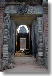 asia, bas reliefs, cambodia, doors, ta promh, vertical, photograph