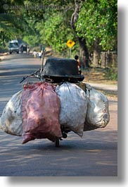 asia, bags, big, cambodia, carrying, motorcycles, transportation, vertical, photograph