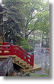 asia, fujiya hotel, gardens, hakone, japan, railing, red, vertical, photograph