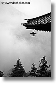 asia, black and white, fujiya, hakone, japan, landscapes, lanterns, vertical, photograph