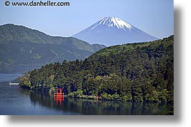 asia, fuji, gates, hakone, horizontal, japan, mountains, mt fuji, torii, photograph
