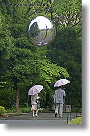 asia, hakone, japan, open air museum, umbrellas, vertical, walkers, photograph