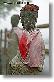 asia, draped, hakone, japan, statues, vertical, photograph