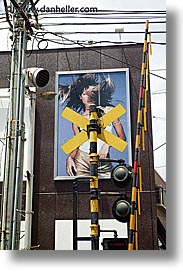 asia, city scenes, japan, kyoto, railroad crossing, vertical, photograph