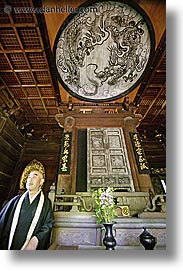 asia, japan, koto in, kyoto, priests, temples, vertical, photograph