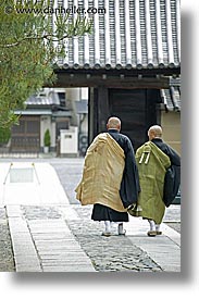 asia, japan, koto in, kyoto, priests, vertical, walking, photograph