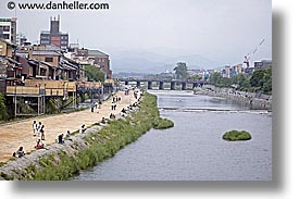 asia, bank, horizontal, japan, kyoto, rivers, photograph