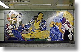 asia, horizontal, japan, murals, subway, photograph