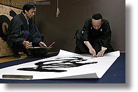 asia, calligraphers, horizontal, japan, paintings, people, photograph