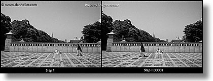 asia, black and white, enlightenment, horizontal, japan, men, panoramic, people, stairs, photograph