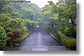 asia, driveway, horizontal, japan, noh masks, people, rainy, photograph