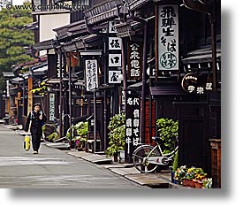 asia, horizontal, japan, men, people, shops, takayama, walking, photograph