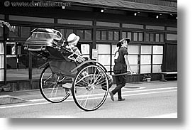 asia, horizontal, japan, people, rickshaw, takayama, photograph