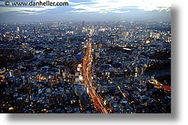 aerials, asia, cityscapes, horizontal, japan, nite, slow exposure, tokyo, photograph
