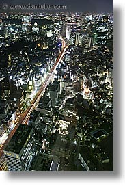 aerials, asia, cityscapes, japan, long exposure, nite, tokyo, vertical, photograph